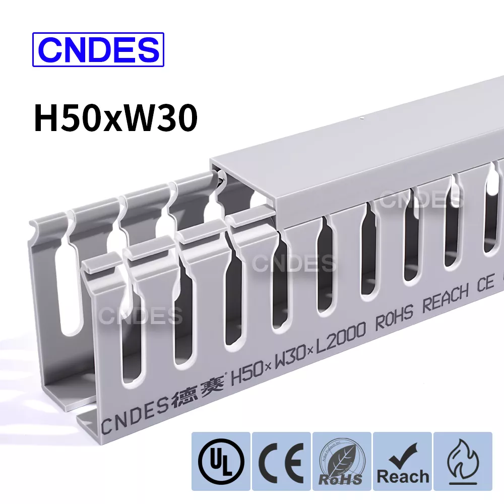 50×30 Slotted PVC Cable Organization Duct