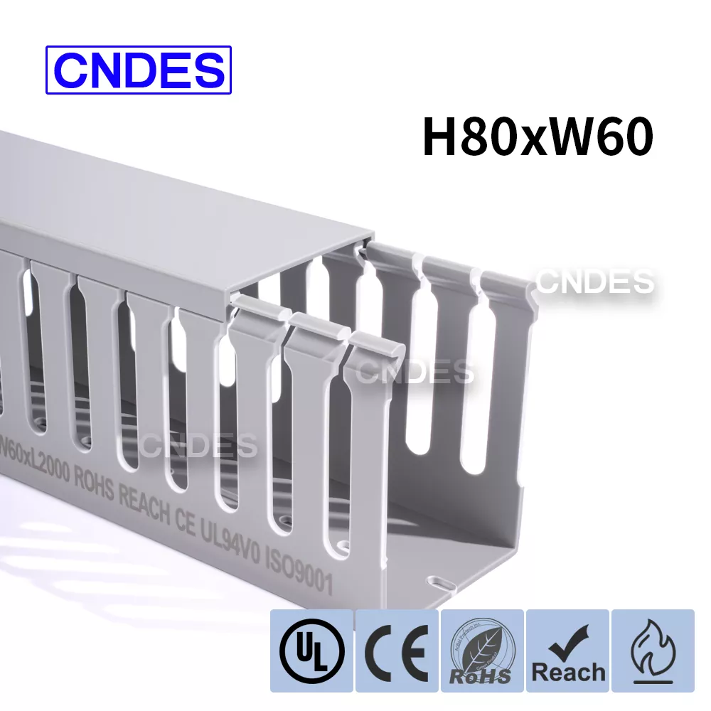 80×60 Nakalistang Slotted PVC Wiring Duct